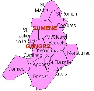 Communauté de communes des Cévennes gangeoises et suménoises (carte)