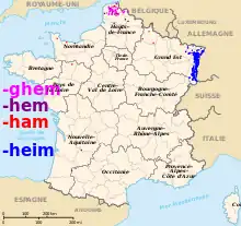 Terminaisons -ham -hem -heim.