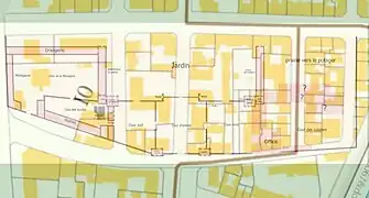 Superposition de l'ancienne propriété avec le cadastre actuel