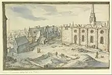 Dessin d'Étienne Martellange, présentant les travaux en 1612.