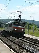 Gare d'Arc-et-SenansPassage du train Corail no 4314 Lyon-Strasbourg à 100 km/h