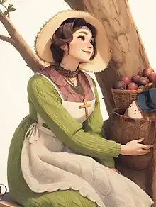 Costume traditionnel féminin d'Estavayer, qui était porté dans toute la région.