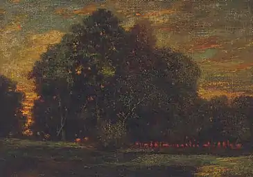 Coucher de soleil au Cuvier-Châtillon, 1854-1858,collection privée, vente 2008.