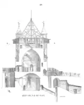 Coupe sur le donjon.