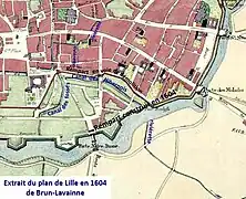 Rivériette et canal des Hibernois en 1604