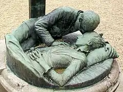 Détail du tombeau de Mme Bartholomé par son époux, au hameau de Bouillant.