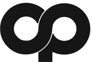 Logo typographique figurant la lettre c et la lettre p accolées