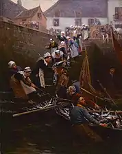 Alfred Guillou, Débarquement du thon à Concarneau.