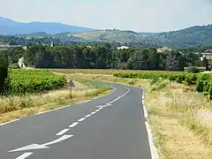 La D12 à proximité de La Livinière.