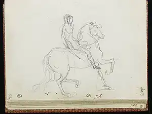 Esquisse 52 du cinquième carnet pour le Bonaparte, musée du Louvre département des arts graphiques.
