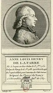 Anne-Louis-Henri de La Fare (1752-1829), eau-forte, entre le 1789 et le 1791, collection Déjabin, Versailles, châteaux de Versailles et de Trianon.