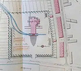 Plan du carreau de fosse et des corons.