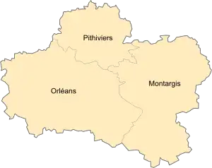 carte du département du Loiret