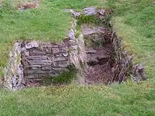 La salle enterrée, contenant peut-être les fonds de la cohorte.