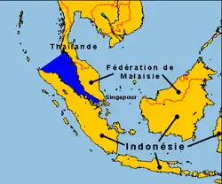 Le détroit de Malacca tel que le définit l'Organisation hydrographique internationale.