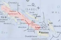 Carte du détroit de Nouvelle-Géorgie.