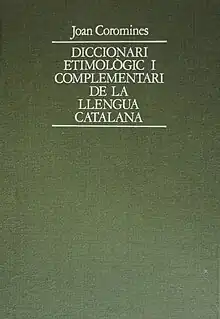 Image illustrative de l’article Diccionari etimològic i complementari de la llengua catalana
