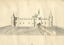 La face de derrière du chasteau de Dinteville qui regarde le jardin.