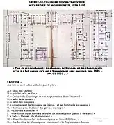 Distribution du rez-de-chaussée du Château-Vieux en 1695, à l'arrivée de Monseigneur.