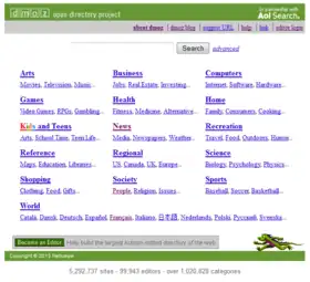 DMOZ en 2013.