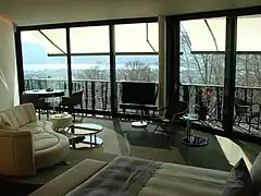 La « Junior Suite » avec vue sur Zurich.