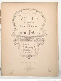 page de titre de partition