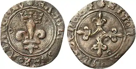 Double tournois ou niquet sous Charles VIII.