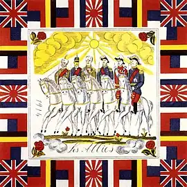 Les Alliés (1914), carré de soie imprimé, Le Havre, musée d'art moderne André-Malraux