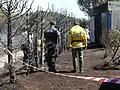 Équipe pluridisciplinaire d'investigation sur l'origine des incendies de forêts (Gendarmerie - ONF) au Muy en 2006.