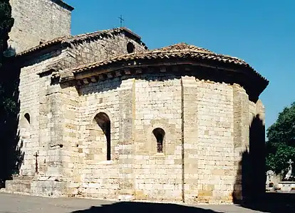 Chevet de l'Église Notre-Dame-des-Vertus de Paulhan.