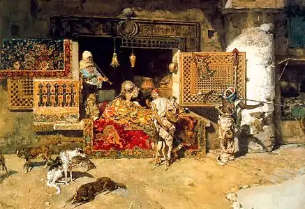 Marià Fortuny, Le marchand de tapis au Maroc, 1870, (Musée de Montserrat).