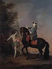 L'Impératrice Élisabeth de Russie à cheval avec un page, 1743 (Moscou, galerie Tretiakov)