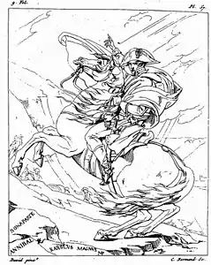 Gravure au trait de Charles-Victor Normand de 1805, première reproduction du tableau.