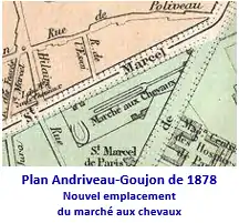 Emplacement du marché aux chevaux de 1878 à 1907.