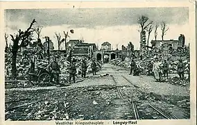 Longwy-haut détruit, en 1914.