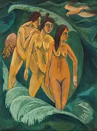 Ernst Ludwig Kirchner, Drei Badende (Trois baigneuses) (1913)