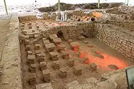 L'hypocauste du site gallo-romain d'Escolives-Sainte-Camille.