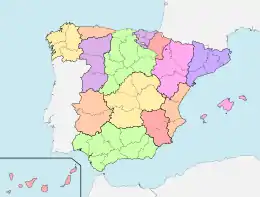 Division de l'Espagne en provinces en 1833