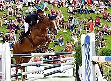 Kevin Staut et Estoy Aqui de Muze*HDC lors du Grand Prix du CSI-3* de La Clusaz (juillet 2012).