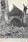Carte postale de l'église détruite.