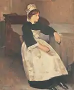 Bretonne (en costume du Faouët), 1923.(61 × 50 cm)