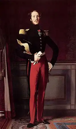 Ingres et atelier, Portrait posthume de Ferdinand Philippe d'Orléans, duc d'Orléans et prince royal, réplique en pied, 1844, musée national des châteaux de Versailles et de Trianon