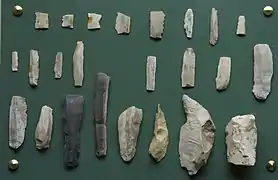 lames et burins présentés au musée st-Remi.