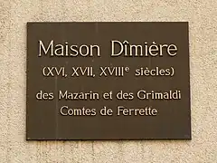 Maison Dimière des Mazarin et des Grimaldi, comtes de Ferrette.