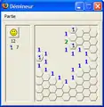 Clone du Démineur fonctionnant sur le navigateur Firefox (version hexagonale).