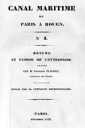 Rapport de Stéphane Flachat relatif au canal maritime de Paris à Rouen.