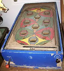 Un ancien jeu de flipper qui, au début, ne comportait pas de flippers, vers 1932.