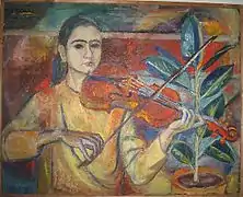 Victor FonfreideLa joueuse de violon.