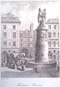 Louis Albert Guislain Bacler d'Albe, La Fontaine Desaix, lithographie (début XIXe siècle).