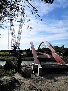 Fort-Mahon, la passerelle sur l'Authie, octobre 2021.